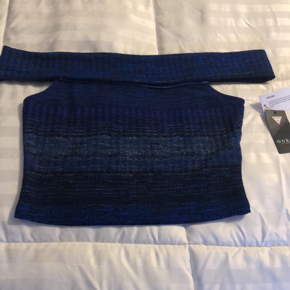 Guess off the shoulder crop top for sale! 💙🖤💙🖤 - Picture 2 of 11